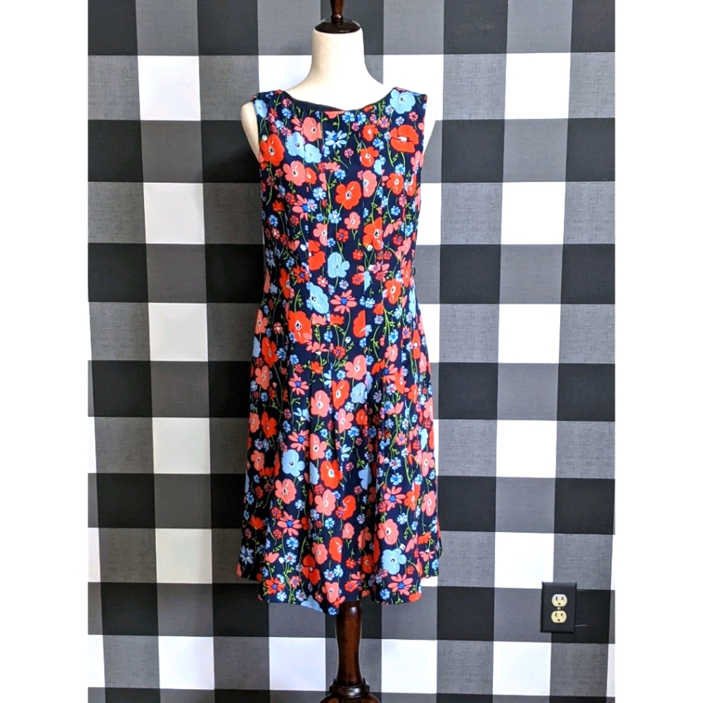 Jones New York Floral Dress - Red, Blue, Black